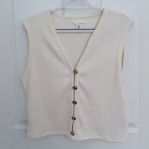 H&M Cream Button-Down Camisole